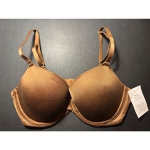 NEW Auden Lightly Lined Full Coverage T-Shirt Bra Bronze Brown 32C Comfort Wire